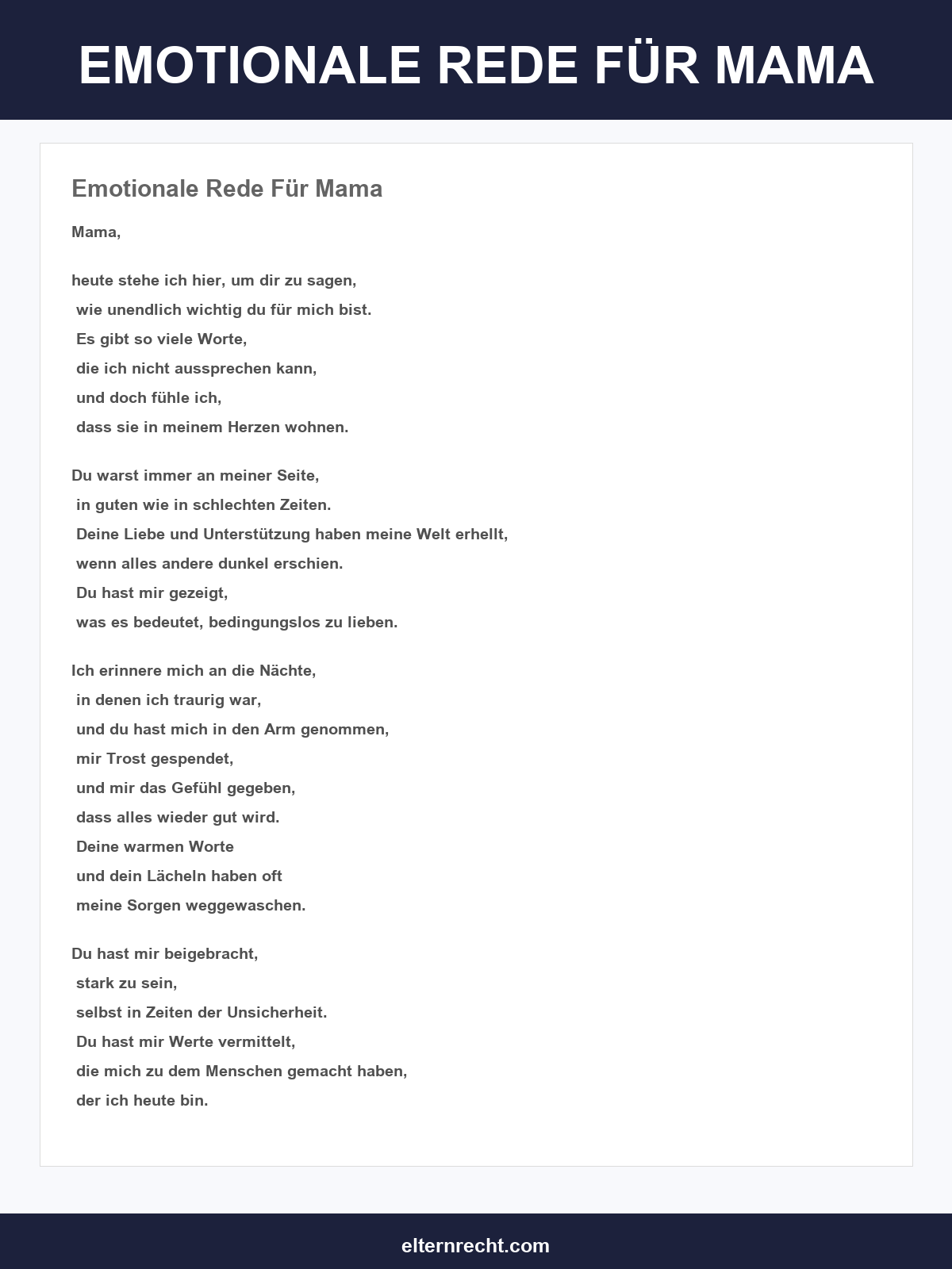 Emotionale Rede Für Mama