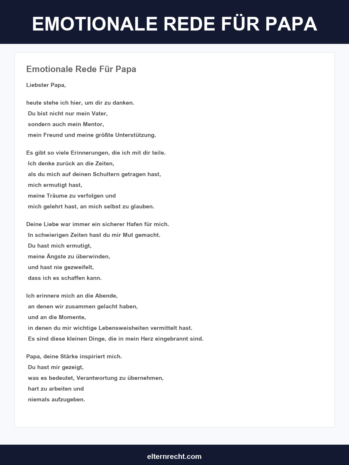 Emotionale Rede Für Papa