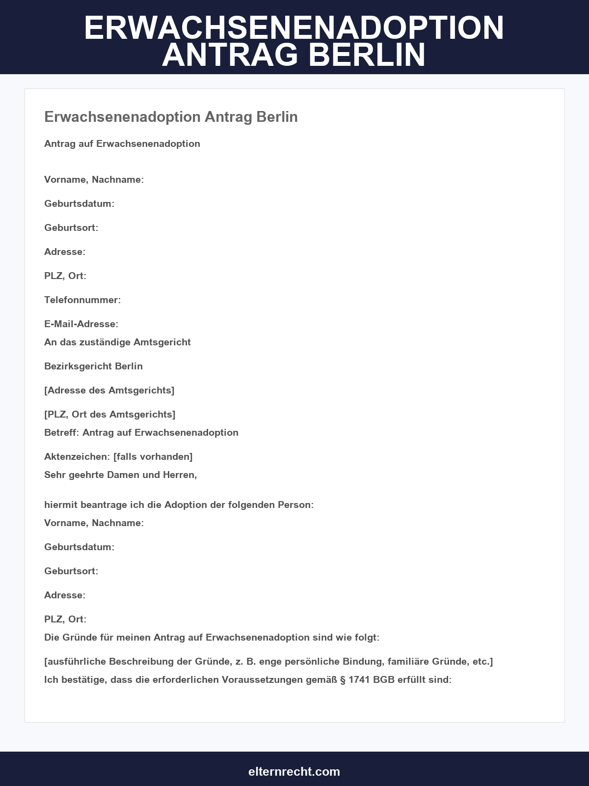 Erwachsenenadoption Antrag Berlin