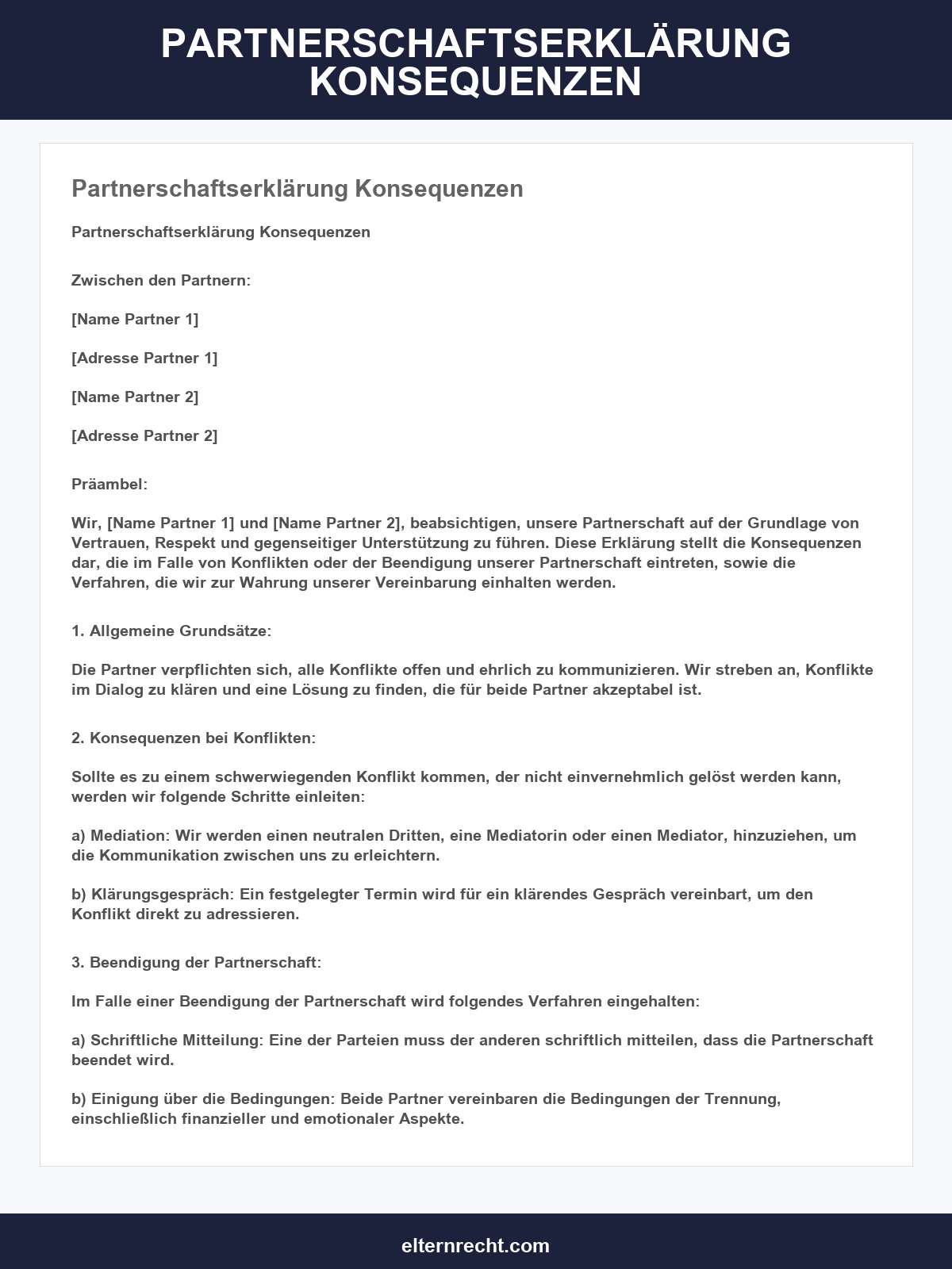 Partnerschaftserklärung Konsequenzen