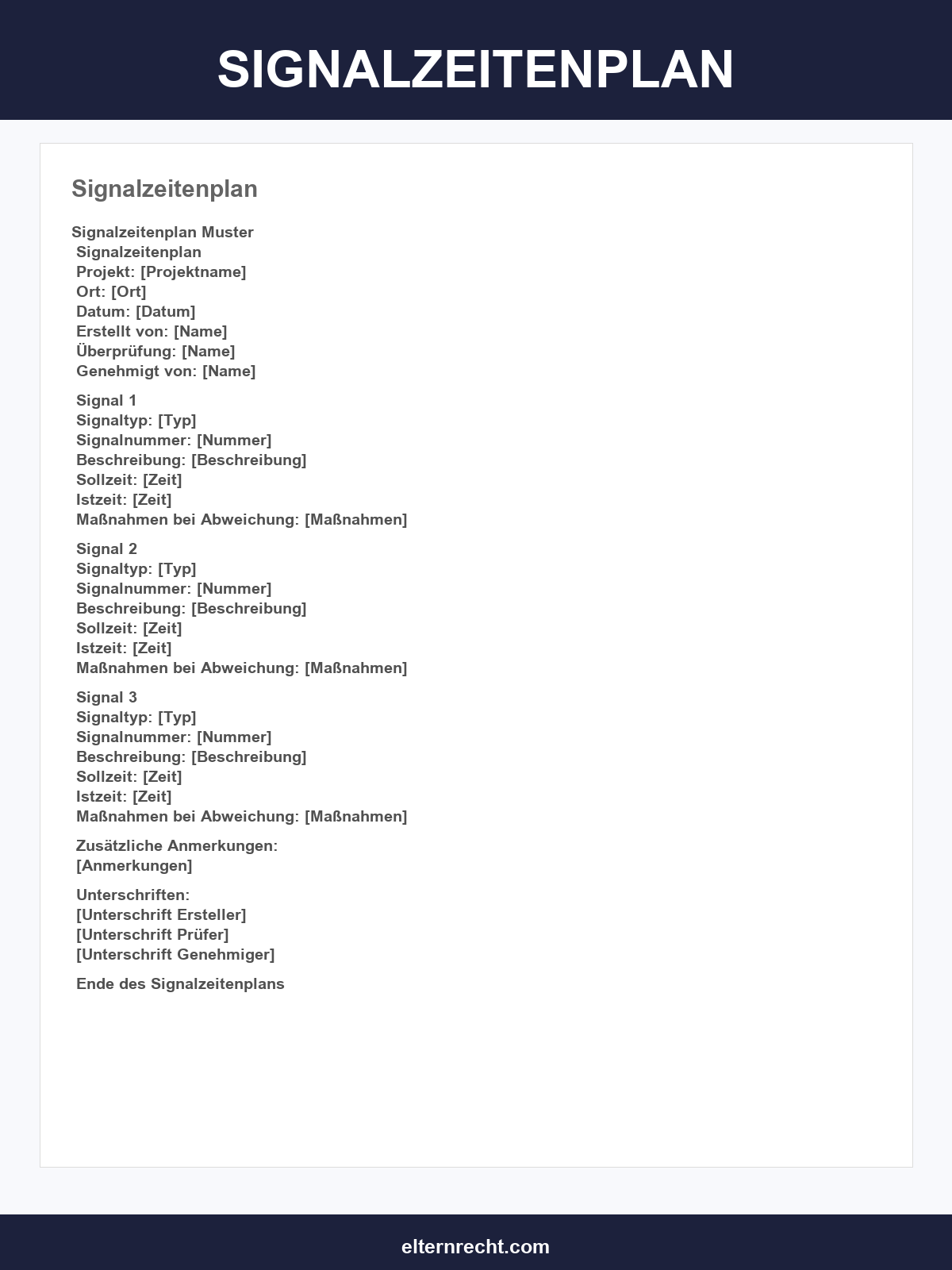 Signalzeitenplan